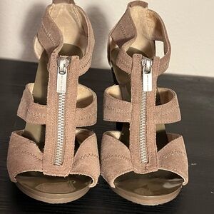 Michael Kors Tan Heeled Sandals with Zipper